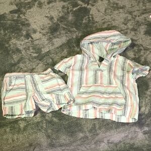 Art Class Striped Hooded Shirt and Shorts Set